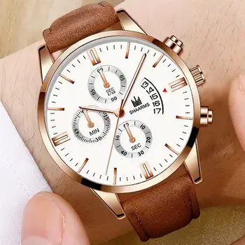 SHAARMS Relogio Masculino Brown Watches Men Fashion Sport Stainless Steel Case Leather Band Watch Quartz Business Reloj Hombre
SHAARMS Relogio Masculino Brown Watches Men Fashion Sport Stainless Steel Case Leather Band Watch Quartz Business Reloj Hombre