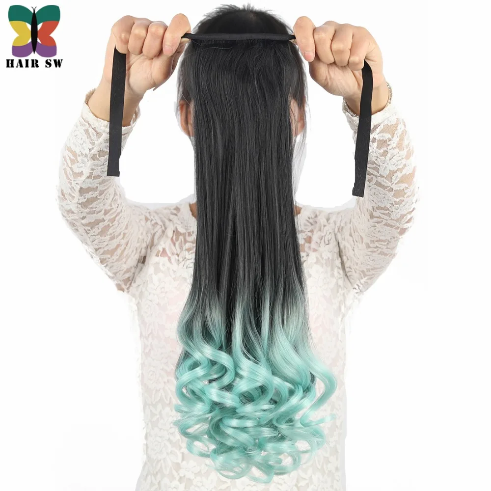 HAIR SW long Wavy High Temperature Sythetic Tie Up ponytail clip in Hair Extension Ombre Highlight color with mint/red/blue/pink
HAIR SW long Wavy High Temperature Sythetic Tie Up ponytail clip in Hair Extension Ombre Highlight color with mint/red/blue/pink