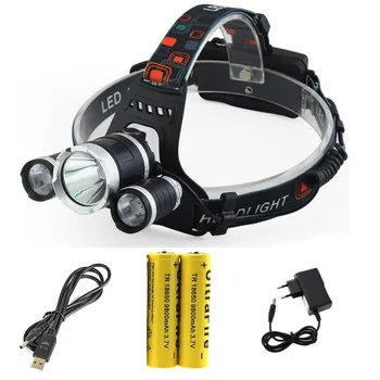 5000 Lumen RJ-5000 3T6 USB Headlight 3xCREE XM-L T6 Camping LED Bicycle Headlamp Flash Light + 18650 Battery + USB & AC Charger
5000 Lumen RJ-5000 3T6 USB Headlight 3xCREE XM-L T6 Camping LED Bicycle Headlamp Flash Light + 18650 Battery + USB & AC Charger