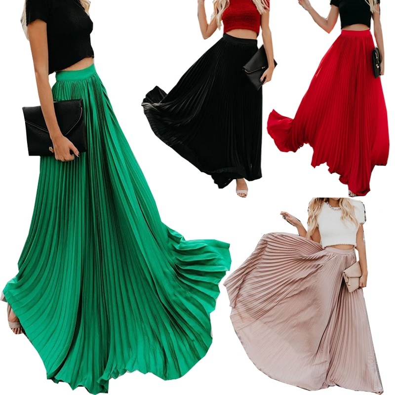 New Spring Summer High Waist Pleated Skirt Women Chiffon Skirt Long Skirt Solid Big Size Young Ladies Party Saia Femme 3xl
New Spring Summer High Waist Pleated Skirt Women Chiffon Skirt Long Skirt Solid Big Size Young Ladies Party Saia Femme 3xl