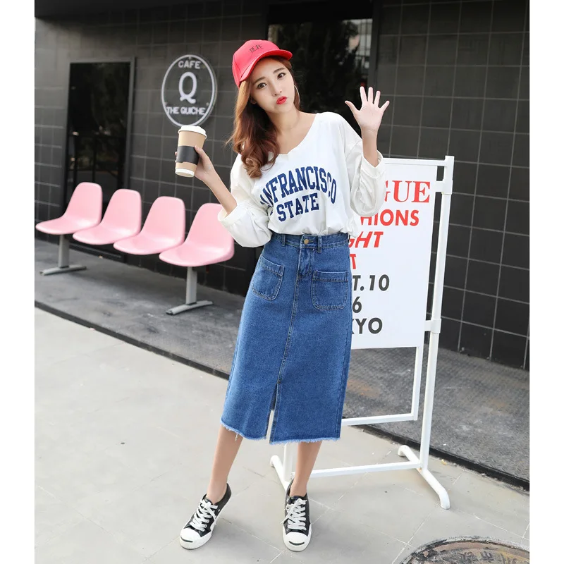 Lguc.H Casual Denim Skirt 2019 High Waist Jeans Skirt Fashion Solid Long Skirt Summer Autumn Women Clothes White Black Blue New
Lguc.H Casual Denim Skirt 2019 High Waist Jeans Skirt Fashion Solid Long Skirt Summer Autumn Women Clothes White Black Blue New