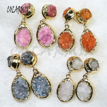 5 pairs Natural druzy earrings mix colors wholesale jewelry stone earrings jewelry women gift for lady 9150
5 pairs Natural druzy earrings mix colors wholesale jewelry stone earrings jewelry women gift for lady 9150