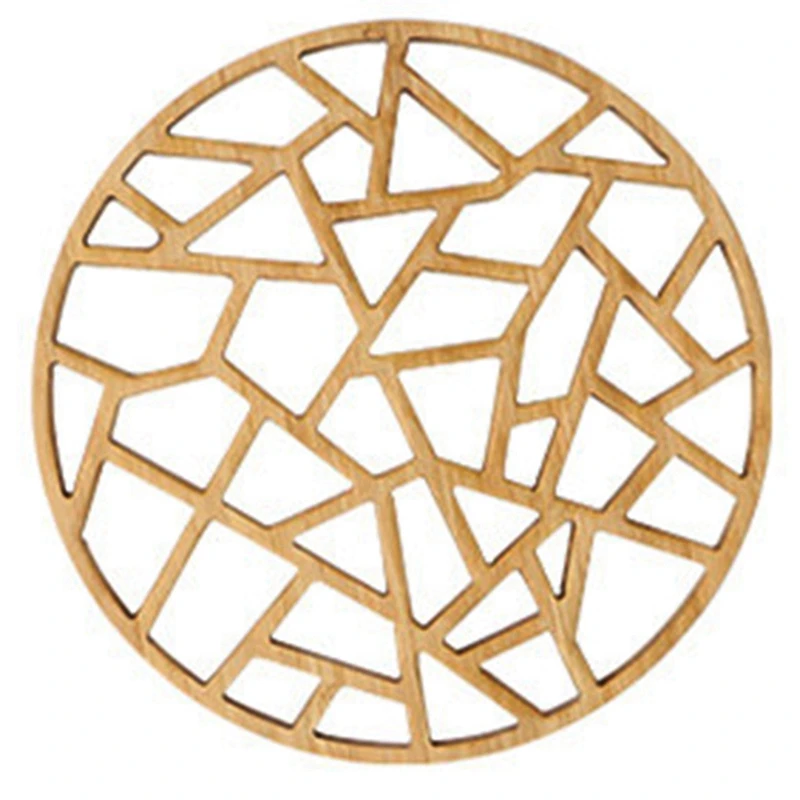 Table Placemat Rustic Bamboo Hollow Round Out Plate Pad Hot Insulation Tea Cup Pot Mat Vintage Artistic Kitchen Accessory Deco | Дом и сад