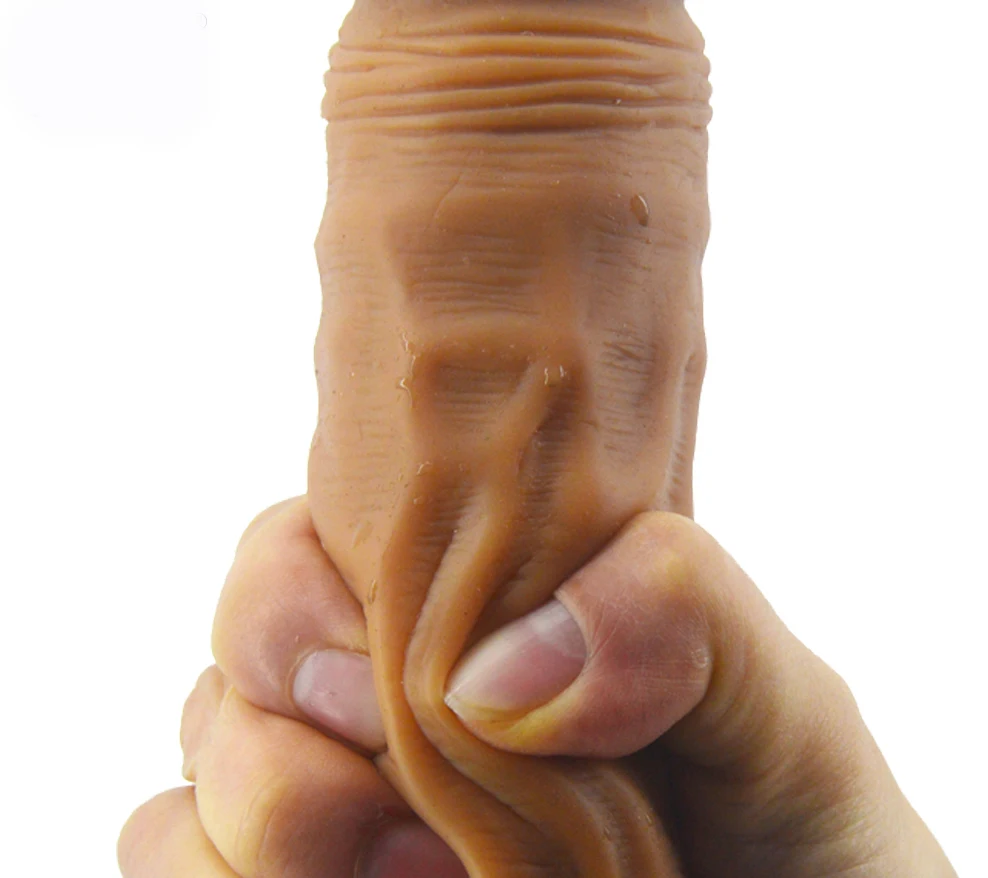 Double layer silicone dildo Realistic glans Suction Cup high elasticity Sexy Toy For Woman Faak Insert Vagina Soft comfortable