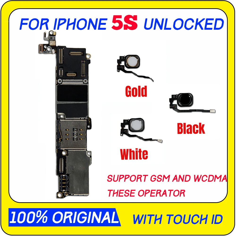 Original Unlocked For iPhone 5S Motherboard For iPhone 5S Logic Mainboard with/Without Touch ID With IOS Test Good Working
Original Unlocked For iPhone 5S Motherboard For iPhone 5S Logic Mainboard with/Without Touch ID With IOS Test Good Working