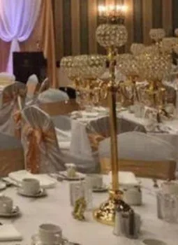 New wedding crystal table Candlestick metal gold plated centerpiece decoration
New wedding crystal table Candlestick metal gold plated centerpiece decoration