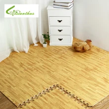 Eva quebra-cabeça macio rastejando almofada bloqueio espuma textura de madeira tapete à prova dwaterproof água para o quarto da criança sala cozinha ginásio 30cm(China)