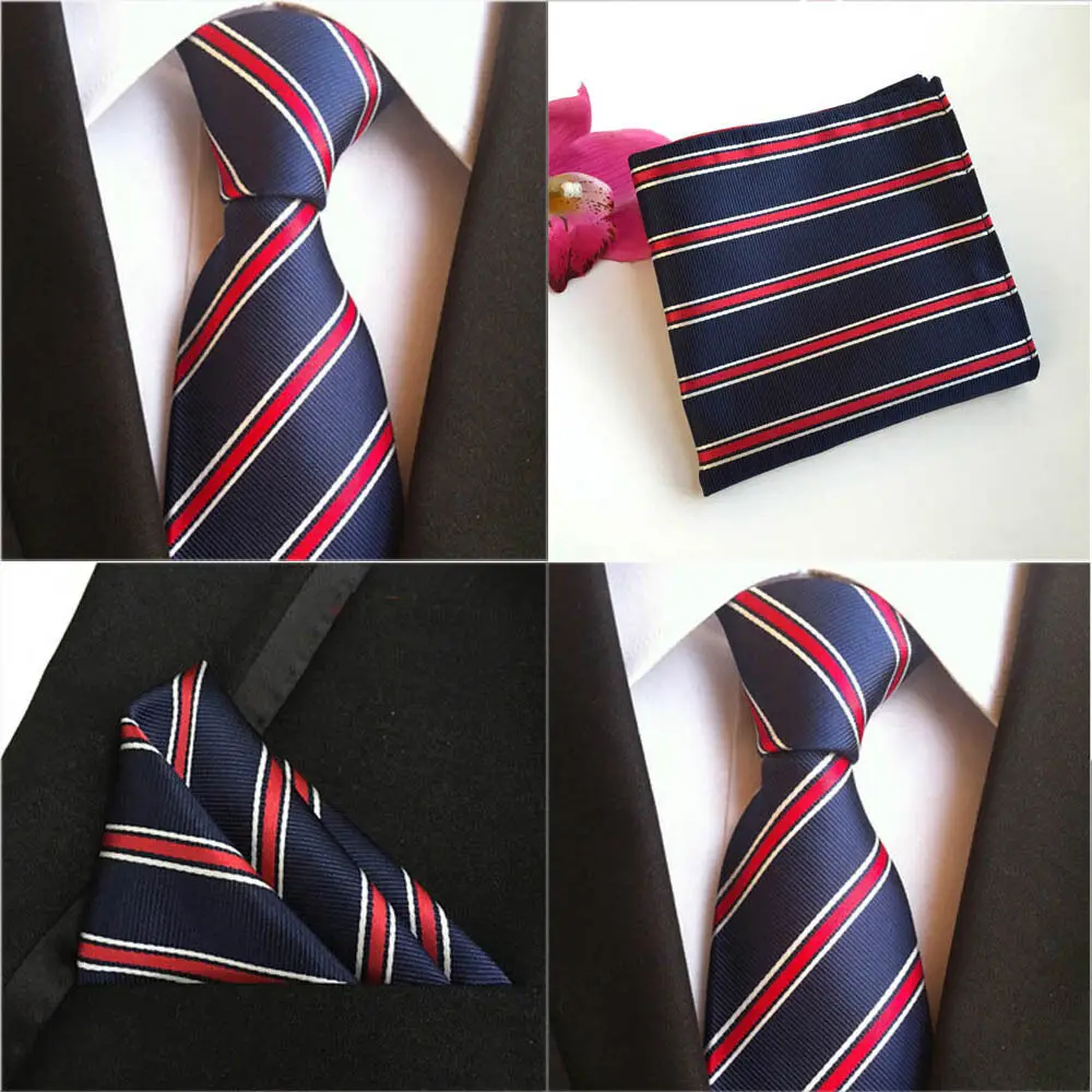 Mens Red White Stripe Navy Blue Silk Tie Match Hanky Pocket Square Set Lot HZTIE0101
Mens Red White Stripe Navy Blue Silk Tie Match Hanky Pocket Square Set Lot HZTIE0101