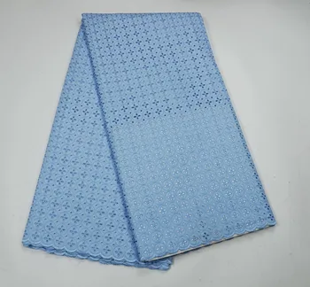 African lace fabric 2018 high quality lace blue cotton lace fabric with stones for women dresses 5yards/lot P45103 
African lace fabric 2018 high quality lace blue cotton lace fabric with stones for women dresses 5yards/lot P45103