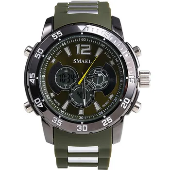 SMAEL Brand Men Sports Watches Dual Display Analog Digital LED Electronic Quartz Wristwatches Waterproof Swimming Military Watch
SMAEL Brand Men Sports Watches Dual Display Analog Digital LED Electronic Quartz Wristwatches Waterproof Swimming Military Watch