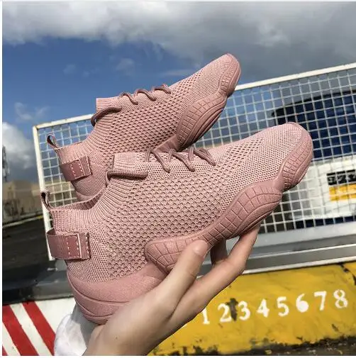 Women's Shoes Casual Fashion Sneaker Flat Platform Flyknit Stretch Fabric Ladies Shoes 2019 New Mesh Lace-up High Quality
Women's Shoes Casual Fashion Sneaker Flat Platform Flyknit Stretch Fabric Ladies Shoes 2019 New Mesh Lace-up High Quality