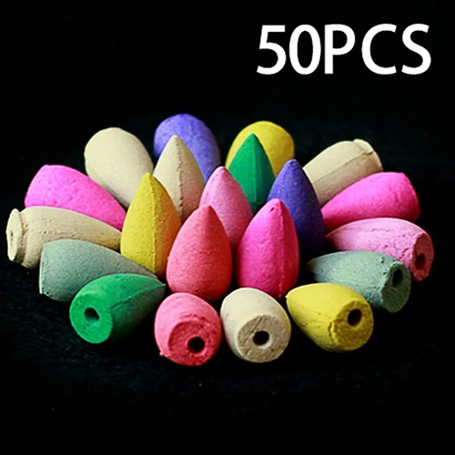 50Pcs Household Natural Backflow Incense Fragrant Reflux Aromatherapy Cones (3)