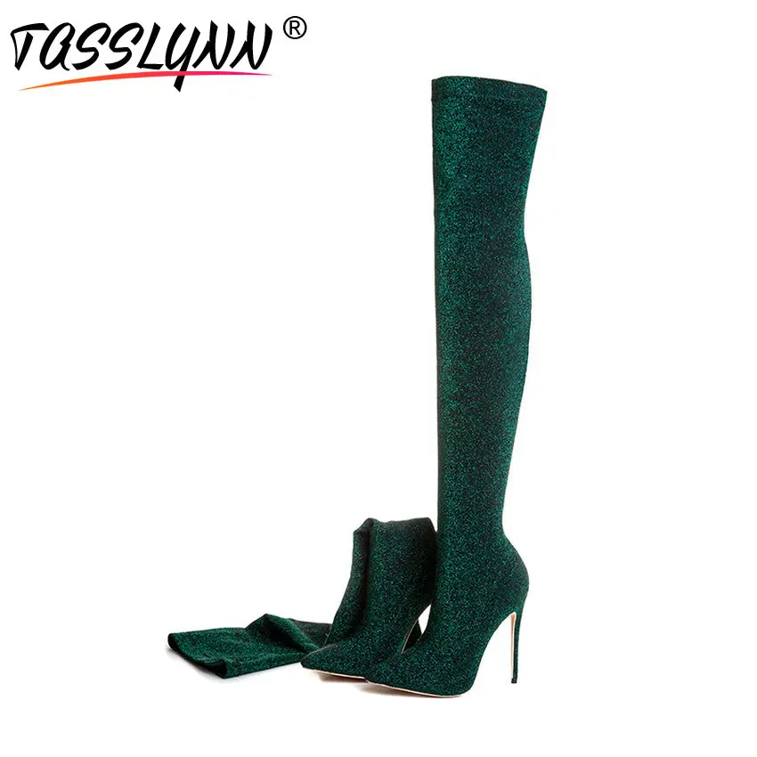 TASSLYNN 2018 Women Boots Stretch Fabric Sexy Winter Shoes Women Thin Heels Over The Knee Boots Pointed Toe Shoes Size 34-43
TASSLYNN 2018 Women Boots Stretch Fabric Sexy Winter Shoes Women Thin Heels Over The Knee Boots Pointed Toe Shoes Size 34-43