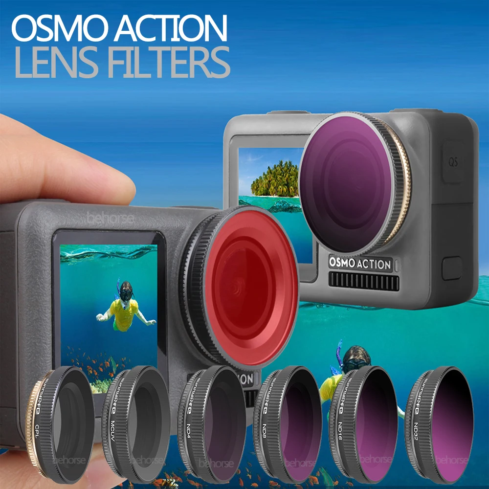 DJI OSMO ACTION Camera Lens Filter Set Scuba Dive Lens UV CPL ND4/8/16/32 ND4/8/16/32-PL for DJI Osmo Action Accessories
DJI OSMO ACTION Camera Lens Filter Set Scuba Dive Lens UV CPL ND4/8/16/32 ND4/8/16/32-PL for DJI Osmo Action Accessories