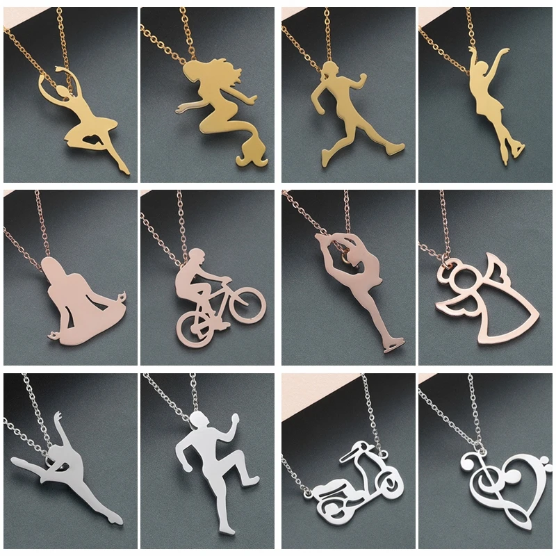 QIMING Mermaid Pendant Necklace Women Dance Ballet Fitness Angle Skate Stainless Steel Jewelry Figure Yoga Fashion Necklace Gift
QIMING Mermaid Pendant Necklace Women Dance Ballet Fitness Angle Skate Stainless Steel Jewelry Figure Yoga Fashion Necklace Gift