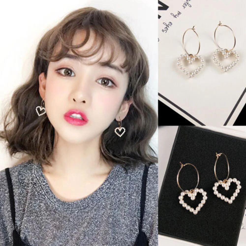 1 Pair Korean Women Circle Hoop Heart Pearl Drop Dangle Party Earrings Jewelry Gift Hot
1 Pair Korean Women Circle Hoop Heart Pearl Drop Dangle Party Earrings Jewelry Gift Hot