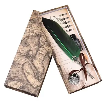 Retro English Calligraphy Quill Dip Feather Pen with 5 Nibs Stationery Gift 2019NEW
Retro English Calligraphy Quill Dip Feather Pen with 5 Nibs Stationery Gift 2019NEW