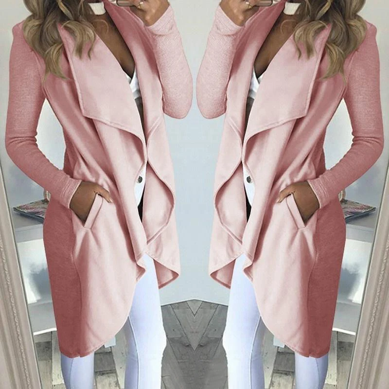 Cardigan Coat Autumn Spring Cotton Blends Pockets Long Sleeve Lapel Collar Slim Women Casual Overcoat Outerwear Jacket Plus Size
Cardigan Coat Autumn Spring Cotton Blends Pockets Long Sleeve Lapel Collar Slim Women Casual Overcoat Outerwear Jacket Plus Size