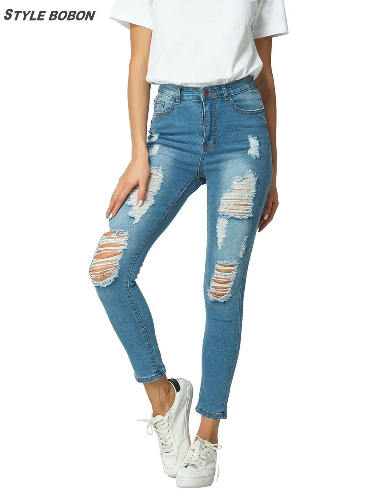 stylebobon Ripped Jeans Woman Denim Ankle-Length Pencil Pants Jeans Mom High Waist Streetwear Skinny Jean Pants Blue Jeans Femme
stylebobon Ripped Jeans Woman Denim Ankle-Length Pencil Pants Jeans Mom High Waist Streetwear Skinny Jean Pants Blue Jeans Femme