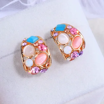Classic Korean Geometric Hollow Out Opal Stud Earrings Brincos Colorful Crystal Stud Earrings For Women Fashion Wedding Jewelry
Classic Korean Geometric Hollow Out Opal Stud Earrings Brincos Colorful Crystal Stud Earrings For Women Fashion Wedding Jewelry