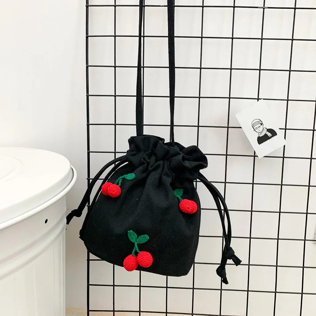 Women's Portable Single Shoulder Bag Crossbody Cherry Canvas Bucket Handbag Mulit Style New Trend Crossbody Messenger Bag BL5
Women's Portable Single Shoulder Bag Crossbody Cherry Canvas Bucket Handbag Mulit Style New Trend Crossbody Messenger Bag BL5