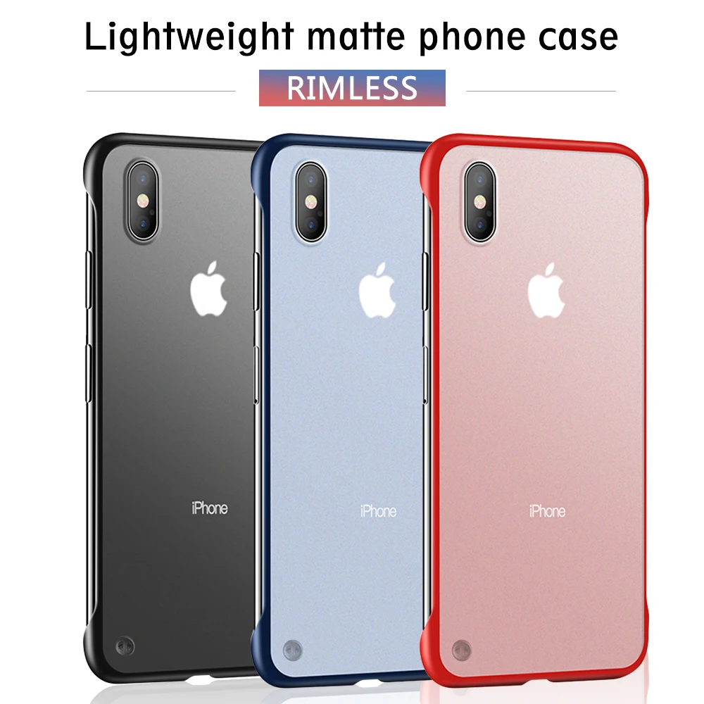 Rimless Phone Cases For iPhone 6S 6 X XS Max 7 8 Plus Cover Matte PC Semi-Transparent Shockproof Case With Finger Ring Strap
Rimless Phone Cases For iPhone 6S 6 X XS Max 7 8 Plus Cover Matte PC Semi-Transparent Shockproof Case With Finger Ring Strap