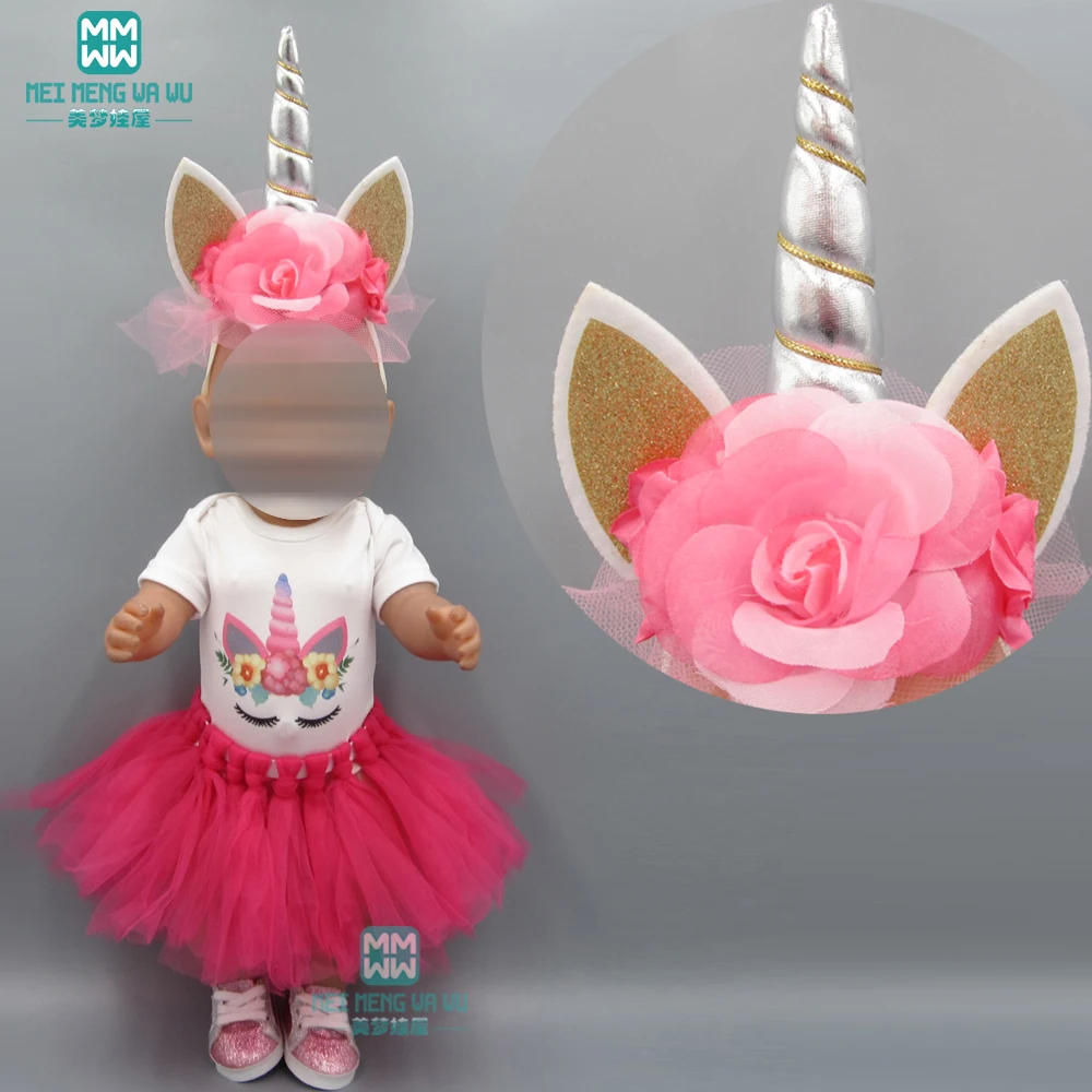Clothes for doll fit 43cm toy new born dolls accessories and American doll clothes unicorn Headwear baby dress
Clothes for doll fit 43cm toy new born dolls accessories and American doll clothes unicorn Headwear baby dress