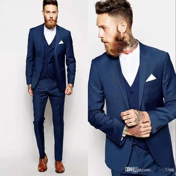 Navy Blue Business Mens Suits 3 Pieces (Jacket+Pants+vest) 2017 Wedding Tuxedos Groomsmen costume homme Man Formal Suit for Men
Navy Blue Business Mens Suits 3 Pieces (Jacket+Pants+vest) 2017 Wedding Tuxedos Groomsmen costume homme Man Formal Suit for Men