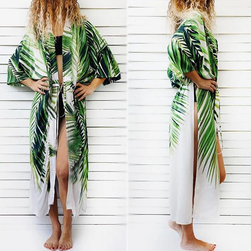 Beach Cover Up 2018 Leaf Print Bathing Suit Coverups For Women Swimwear Beach Dress Saida de Praia Tunics Pareo
Beach Cover Up 2018 Leaf Print Bathing Suit Coverups For Women Swimwear Beach Dress Saida de Praia Tunics Pareo