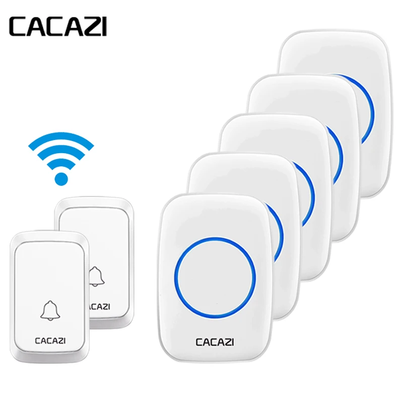 CACAZI Waterproof Wireless Doorbell LED Light Battery Button 300M Remote Control Home Cordless Calling Bell 5 Indoor receivers
CACAZI Waterproof Wireless Doorbell LED Light Battery Button 300M Remote Control Home Cordless Calling Bell 5 Indoor receivers