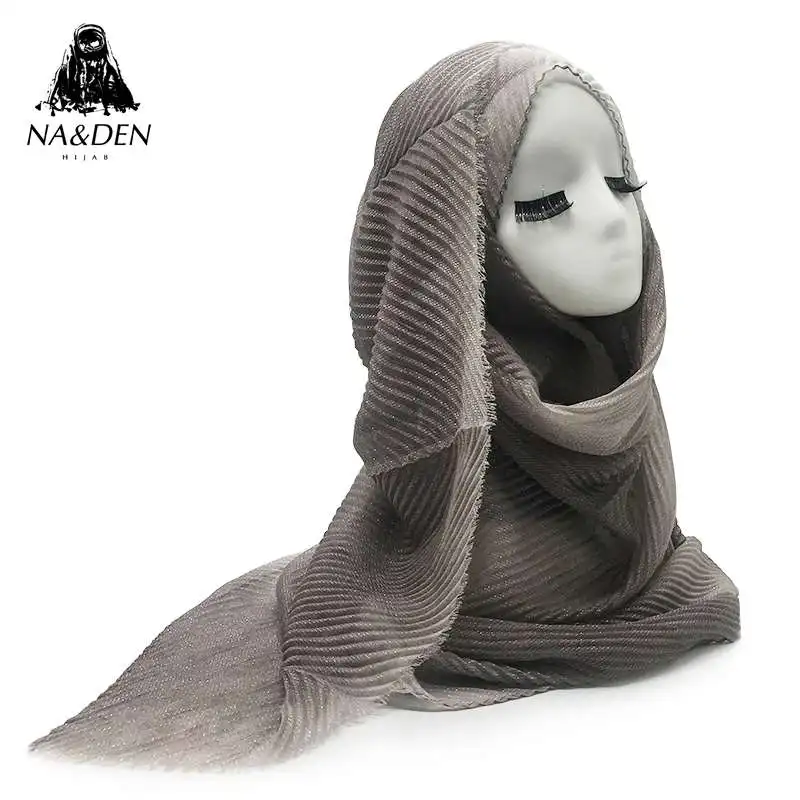 1PC Solid Viscose Scarf with Gradient Pleated Crinkled Scarves Fashion Gold Thread Hijab for Women Head Wrap Long Bandana Turban
1PC Solid Viscose Scarf with Gradient Pleated Crinkled Scarves Fashion Gold Thread Hijab for Women Head Wrap Long Bandana Turban