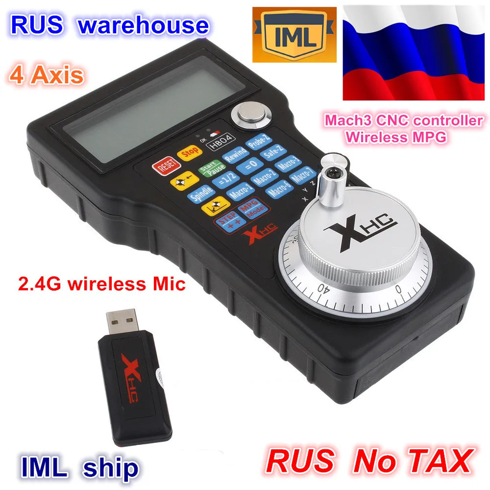RU ship 4 Axis Wireless USB MPG Pendant Handwheel Mach3 For CNC Mac.Mach 3, 4 axis Controller for Mach3 System Router
RU ship 4 Axis Wireless USB MPG Pendant Handwheel Mach3 For CNC Mac.Mach 3, 4 axis Controller for Mach3 System Router
