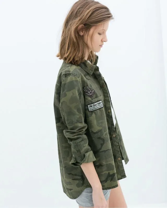 fashion women casual blusa mujer military camisas femininas Camouflage brand winter camuflaje shirt denim shirt
fashion women casual blusa mujer military camisas femininas Camouflage brand winter camuflaje shirt denim shirt