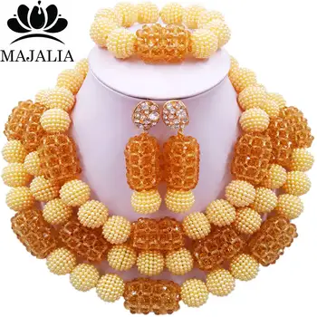 Majalia Classic Fashion Nigerian Wedding African Jewelery Set Beige and Champagne Crystal Necklace Bride Jewelry Sets 3SZ023
Majalia Classic Fashion Nigerian Wedding African Jewelery Set Beige and Champagne Crystal Necklace Bride Jewelry Sets 3SZ023