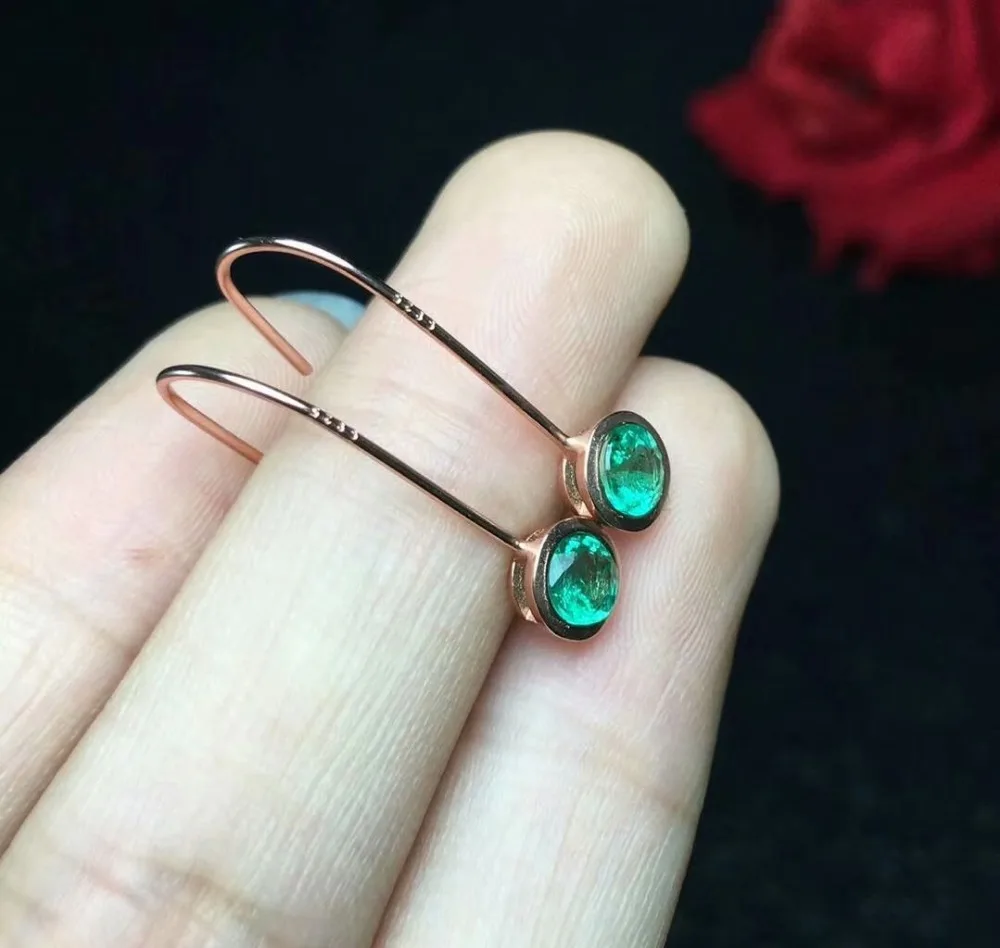 Женские серьги-подвески с изумрудом SHILOVEM из стерлингового серебра 925 пробы 4*4 мм