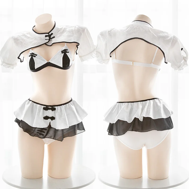 Gothic Vintage Cheongsam Underwear Set Cosplay Kawaii Lolita No Rims Fresh Bikini Pajamas Chinese Style Female White Bikini Set
Gothic Vintage Cheongsam Underwear Set Cosplay Kawaii Lolita No Rims Fresh Bikini Pajamas Chinese Style Female White Bikini Set