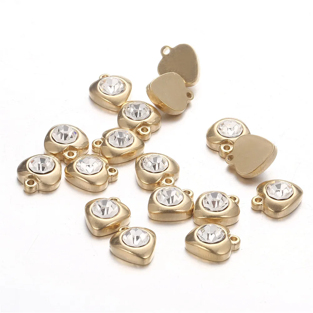 5PCS 12x12mm Crystal Love Heart Stainless Steel Charms For Jewelry Gold Silver Color Heart Pendant Making Jewelry Accessories
5PCS 12x12mm Crystal Love Heart Stainless Steel Charms For Jewelry Gold Silver Color Heart Pendant Making Jewelry Accessories