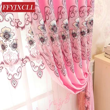 Romantic Pink Curtains Semi Shading Europe Embroidered Curtains Tulle for Living Room Bedroom Girl Window Home Decor
Romantic Pink Curtains Semi Shading Europe Embroidered Curtains Tulle for Living Room Bedroom Girl Window Home Decor