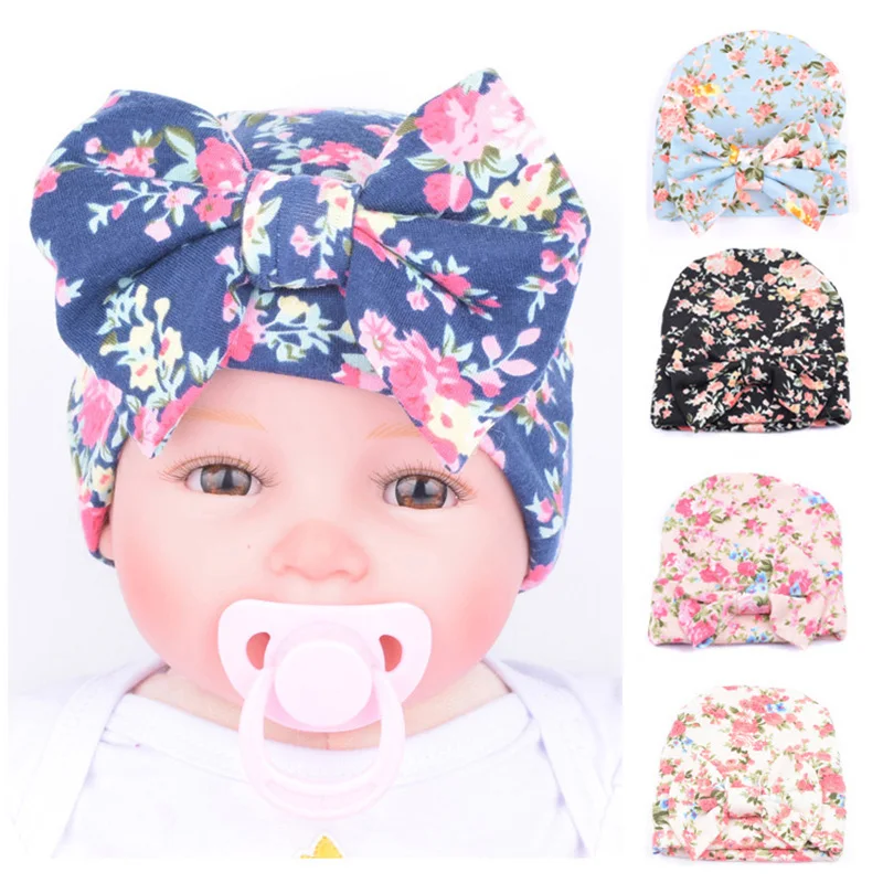 Newborn Baby Hat Floral Print Baby Cap Soft Infant Toddler Baby Girl Hat with Bow Baby Turban Bonnet Newborn Photography Props 
Newborn Baby Hat Floral Print Baby Cap Soft Infant Toddler Baby Girl Hat with Bow Baby Turban Bonnet Newborn Photography Props