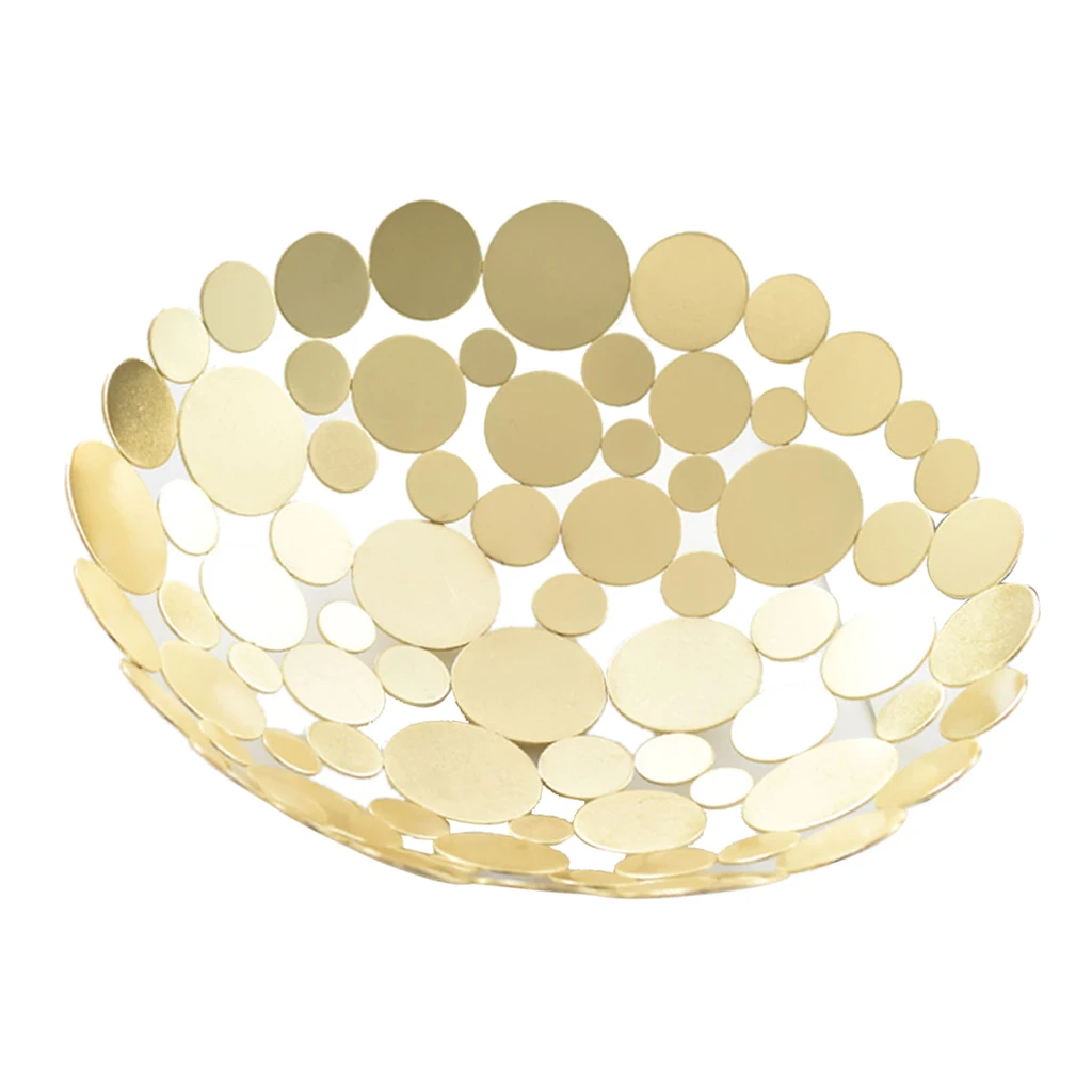 2 Colors Hollow Small Iron Jewelry Ring Dish Snack Dessert Serving Plates