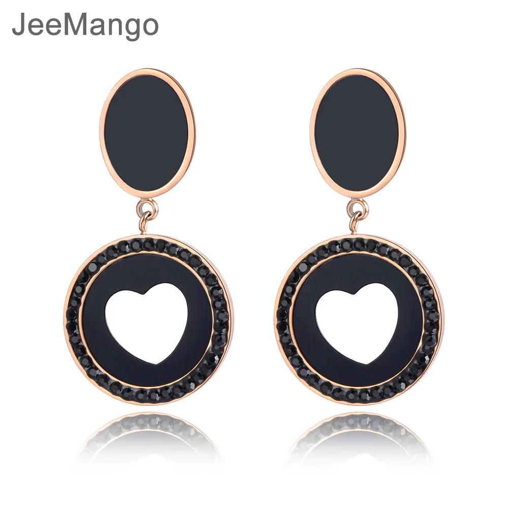 JeeMango White Shell & Black Acrylic Heart Love Stainless Steel Stud Earrings Rose Gold Rhinestone Ear Jewelry For Women E19016
JeeMango White Shell & Black Acrylic Heart Love Stainless Steel Stud Earrings Rose Gold Rhinestone Ear Jewelry For Women E19016
