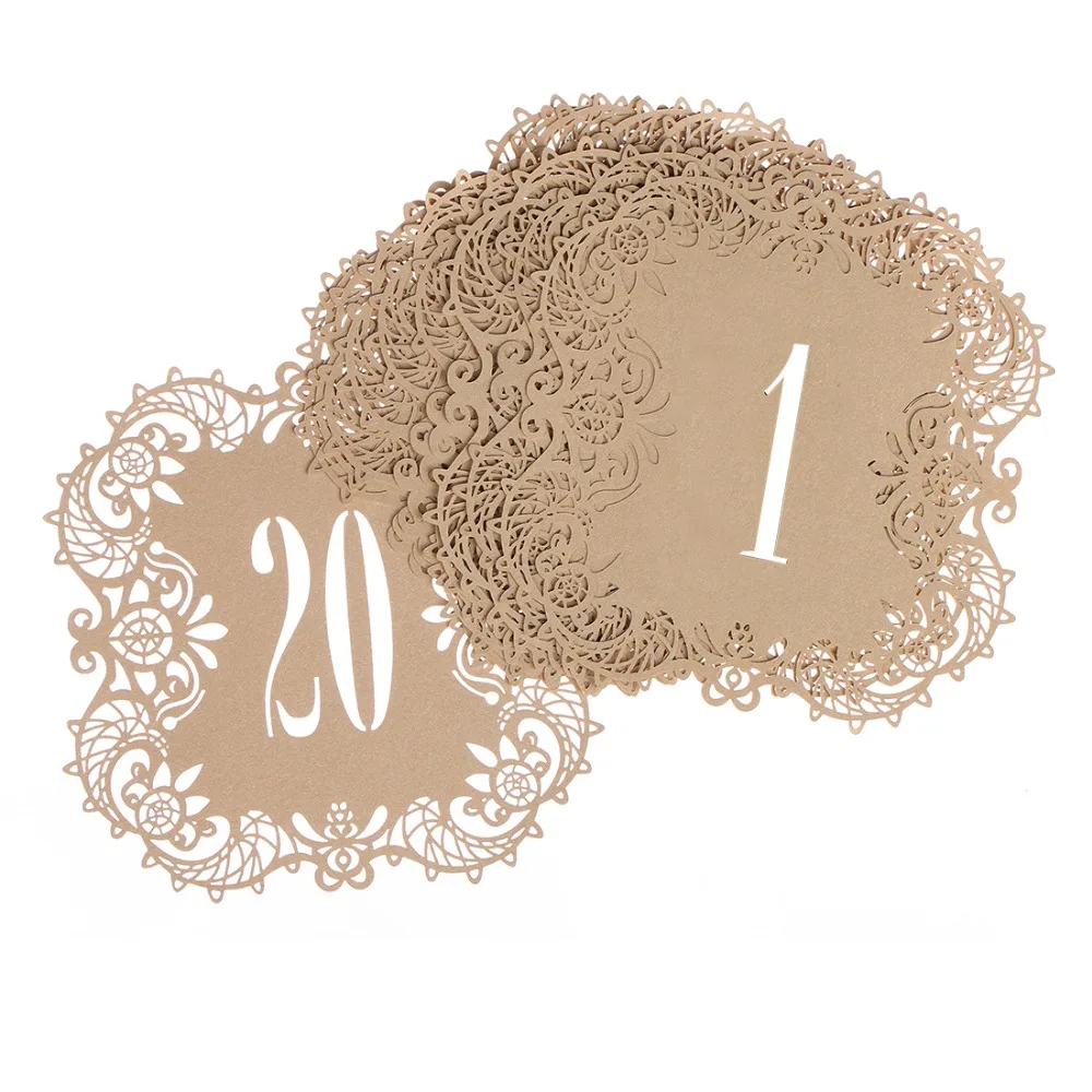20pcs from 1 to 20 Beige Gold Hollow Lace Table Number Table Cards Rustic Wedding Centerpieces Decor Vintage Wedding Decoration
20pcs from 1 to 20 Beige Gold Hollow Lace Table Number Table Cards Rustic Wedding Centerpieces Decor Vintage Wedding Decoration