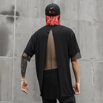 Men Short Sleeve Mesh Spliced T Shirt Male Streetwear Hip Hop Punk Gothic Casual Fashion Tshirt Tees Shirts Stage Show Clothing
Men Short Sleeve Mesh Spliced T Shirt Male Streetwear Hip Hop Punk Gothic Casual Fashion Tshirt Tees Shirts Stage Show Clothing