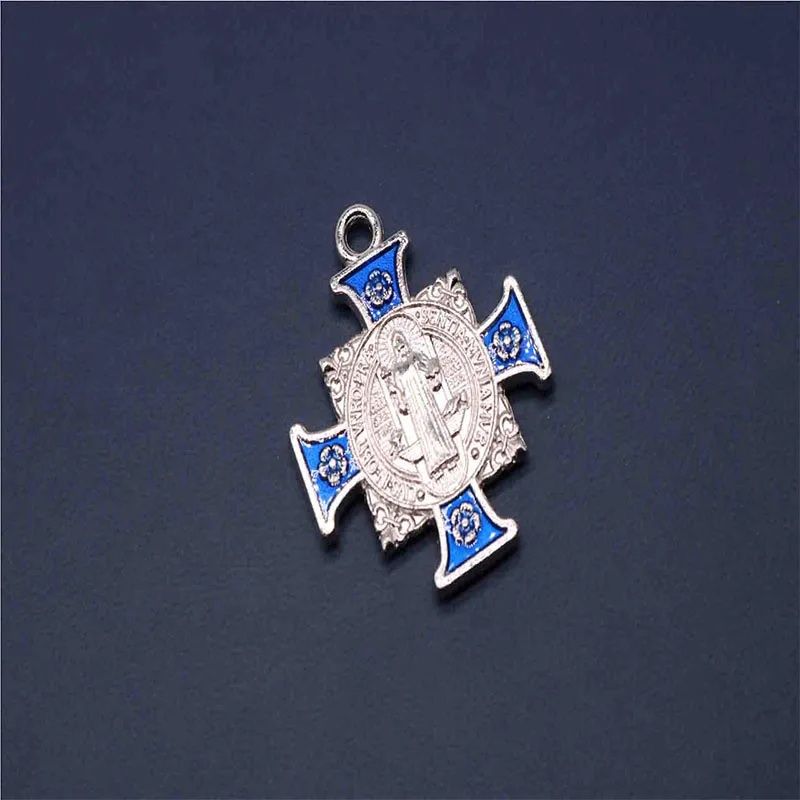 Factory direct zinc alloy charm Saint Benedict fashion medal, religious charm jewelry medal
Factory direct zinc alloy charm Saint Benedict fashion medal, religious charm jewelry medal