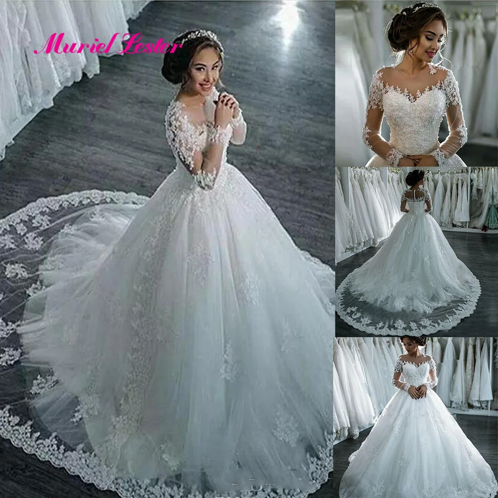 Long Sleeves Luxury Boho Wedding Dress Plus Size Nude Tulle Lace Appliques Ball Gown Bridal Dresses Robe De Mariee 2019 Gowns
Long Sleeves Luxury Boho Wedding Dress Plus Size Nude Tulle Lace Appliques Ball Gown Bridal Dresses Robe De Mariee 2019 Gowns
