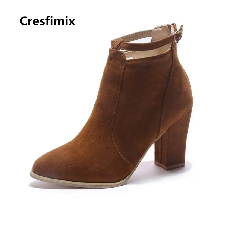 Cresfimix botas femininas women fashion comfortable autumn & winter flock boots with back zip lady casual high heel boots b2842
Cresfimix botas femininas women fashion comfortable autumn & winter flock boots with back zip lady casual high heel boots b2842