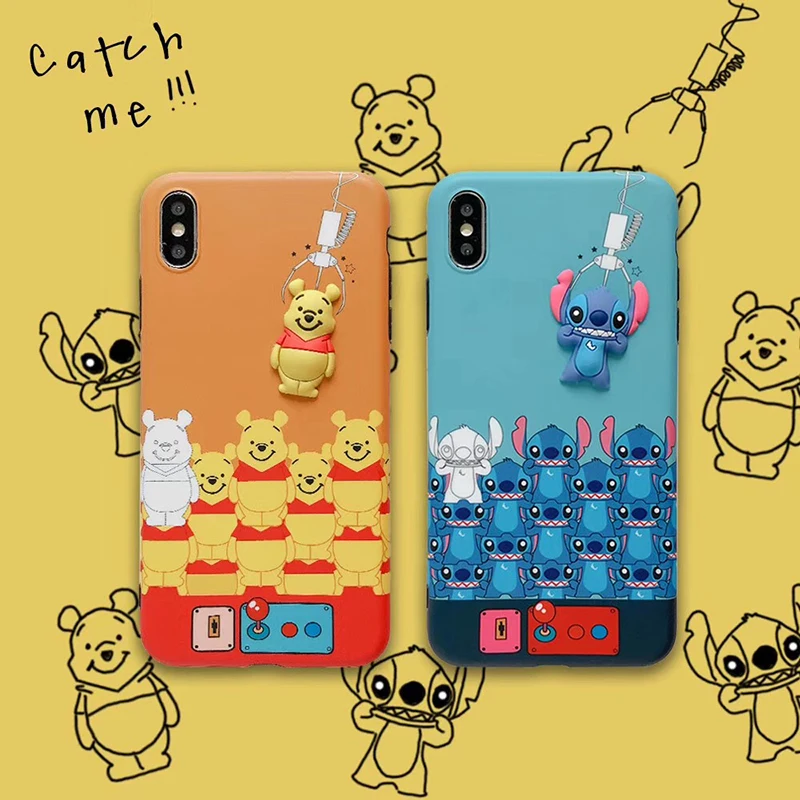 Cartoon 3D Cute stitch Winnie Pooh Phone Case for IPhone X XS MAX XR 6 6S 7 8 Plus Clip Doll Machine Soft IMD Case Coque
Cartoon 3D Cute stitch Winnie Pooh Phone Case for IPhone X XS MAX XR 6 6S 7 8 Plus Clip Doll Machine Soft IMD Case Coque