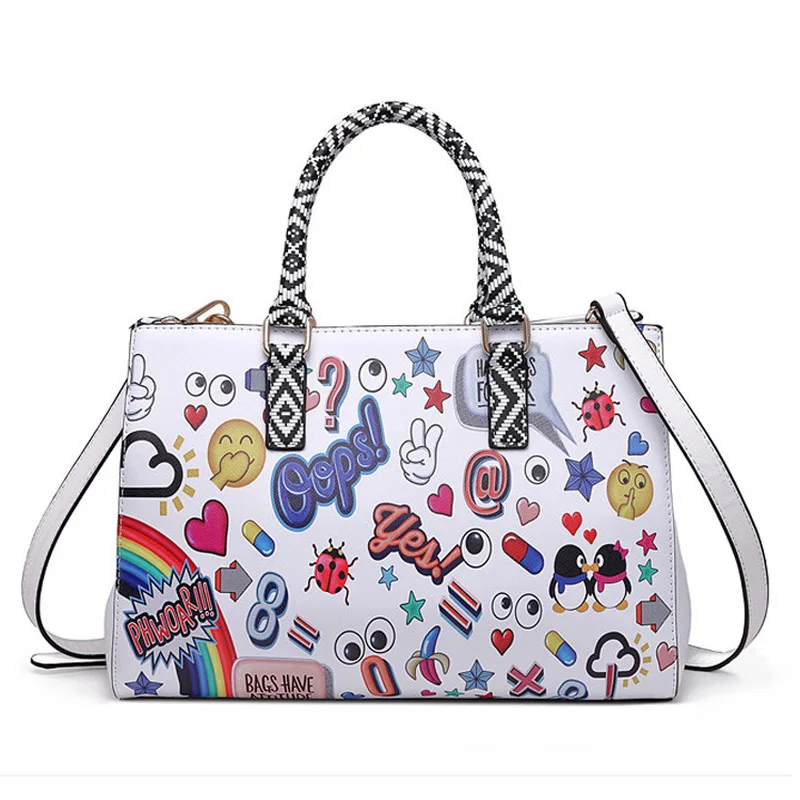 Designer Luxury Graffiti Large Tote Bags for Women 2019 Fashion PU Leather Prints Crossbody Bags Ladies Shopping Handbags 
Designer Luxury Graffiti Large Tote Bags for Women 2019 Fashion PU Leather Prints Crossbody Bags Ladies Shopping Handbags