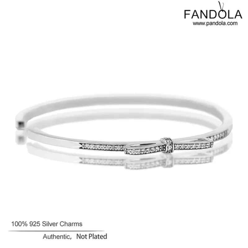 FANDOLA DIY Bracelets Argent 925 Sterling Silver Sparkling Bow Clear CZ Bangle for Women Jewelry Making Promotion
FANDOLA DIY Bracelets Argent 925 Sterling Silver Sparkling Bow Clear CZ Bangle for Women Jewelry Making Promotion