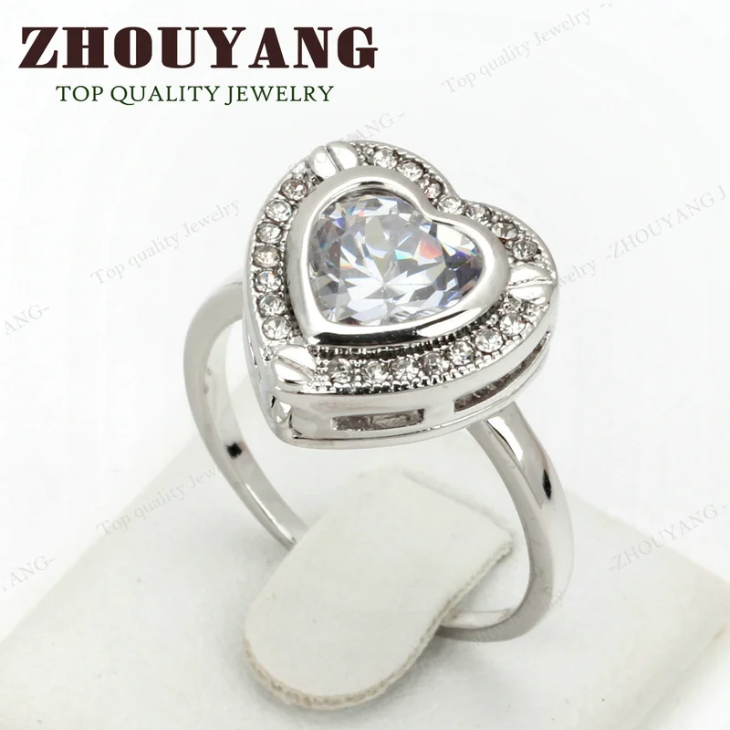 Top Quality Luxury 4 Color Stones Heart Silver Color Made with Genuine Austrian Crystals Full Sizes ZYR093 
Top Quality Luxury 4 Color Stones Heart Silver Color Made with Genuine Austrian Crystals Full Sizes ZYR093